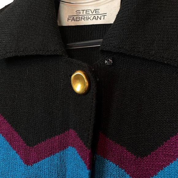 Steve Fabrikant Knit Wool Fringe Southwest Aztec Sweater Dress Black Size Small - Picture 5 of 9